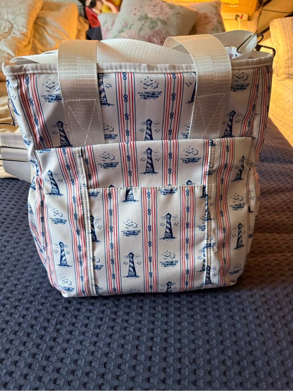 Nautical Lighthouse Lunch / Cooler Tote Bag